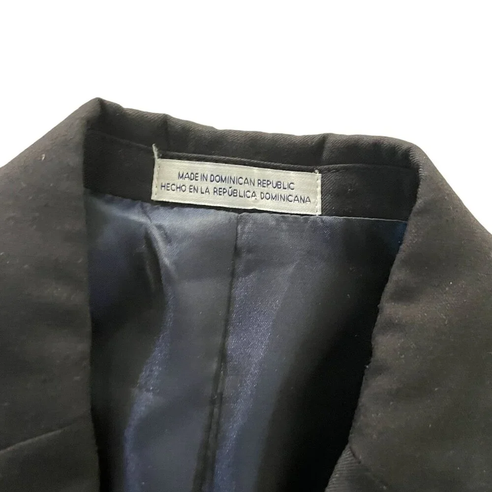 Izod Wool Single-Breasted Blazer Jacket Boys Size 16 Black Business Career - Picture 6 of 13